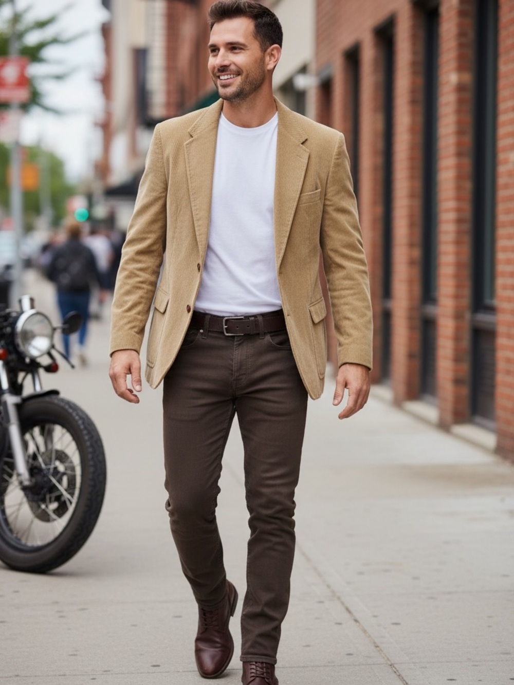 Manhattan Tan Sport Coat Blazer - Classic Tailored Style - Picture 2 of 8
